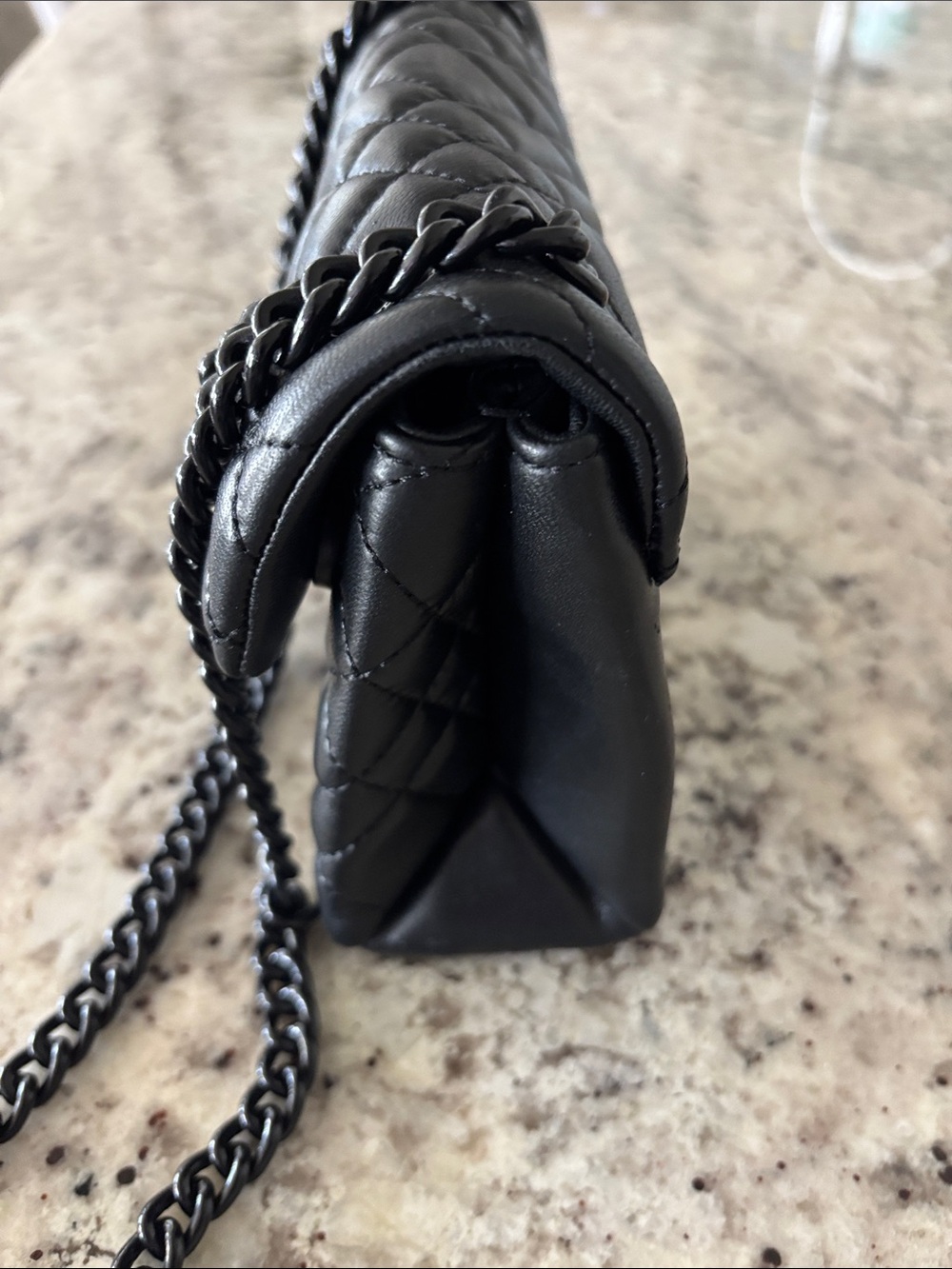 Kurt Geiger Quilted Black Chain Shoulder Bag - Picture 4 of 6